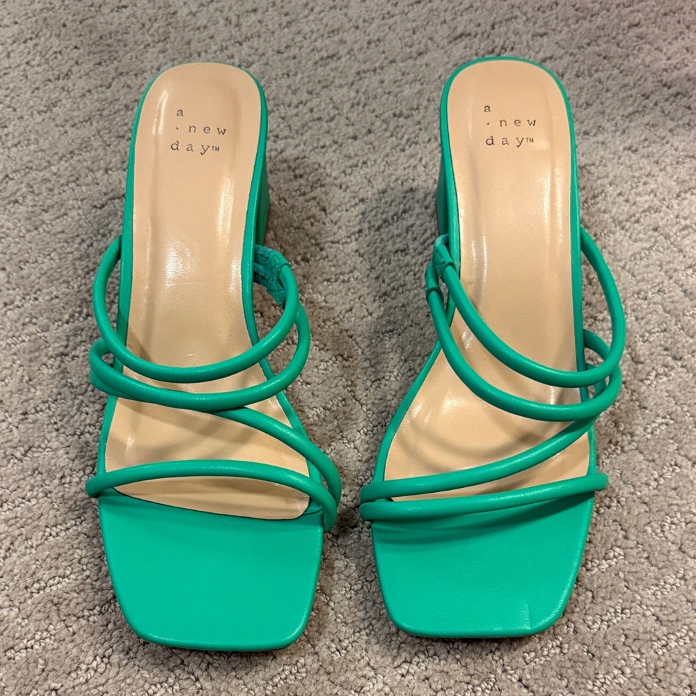 Green Heeled Sandals